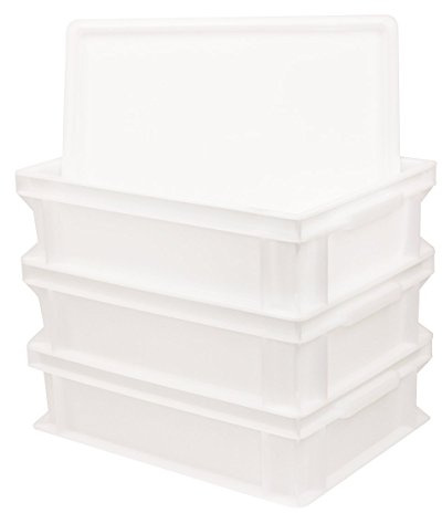 Pimotti Pizzaballenbox 3er-Set mit Deckel, (3xBox+1xDeckel) 40×30×12 cm – lebensmittelechte & BPA-freie Pizzateig Box – perfekt stapelbare Gärbox für Pizzateig, Hefeteig,Brotteig (3x11,5 Liter+Deckel)