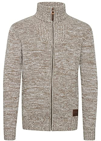!Solid SDPomeroy Herren Strickjacke Cardigan Grobstrick Pullover mit Stehkragen Reißverschluss 100% Baumwolle Regular fit, Größe:L, Farbe:Dune (5409)
