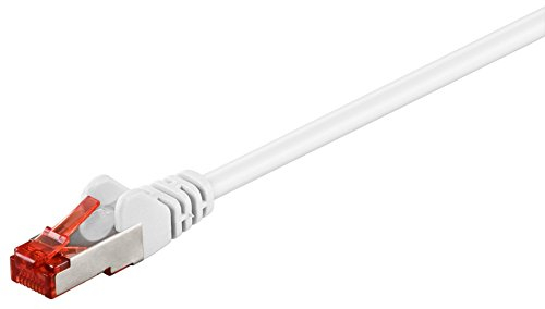 Goobay 92764 CAT 6-kabel Lan nätverkskabel för Gigabit Ethernet S-FTP dubbel skärmad patchkabel med RJ45-kontakt, 15 m, vit