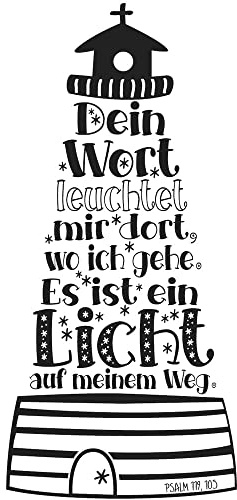 Rayher Hobby 29116000 Holzstempel Leuchtturm, 5 x 10 cm, Textstempel für Einladungen bei Hochzeit, Taufe, Kommunion, Konfirmation, Butterer Schrift-Stempel, Braun