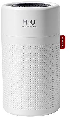Humidificador Ultrasónico750 ml con LED 7 Colores de Luz, Humidificador de Vapor Frío, Ambientador Humidificador de Aire USB Portátil para Coche, Casa, Oficina, Bebé,Dormitorio (Blanco)