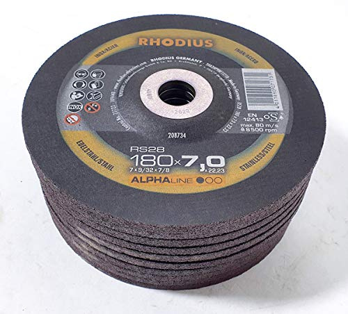 Rhodius 10 Stück Schruppscheiben 180 x 7,0 mm für Edelstahl/Stahl