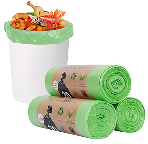 Toplive Trash Bag Garbage Bag Trash Bags Wastebasket Bin Liners for Home Bathroom Bedroom Kitchen Office Trash Can (Green, 8 Gallon)