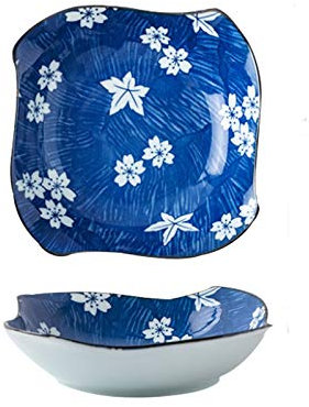 luckxuan Plato de Pasta Placa De Cena De Porcelana Personalizada, Placa De Motivos Florales Adecuado for Pasta, Postre Y Bocadillos, 6 Pulgadas Pequeña Placa De Aperitivo Platos Llanos