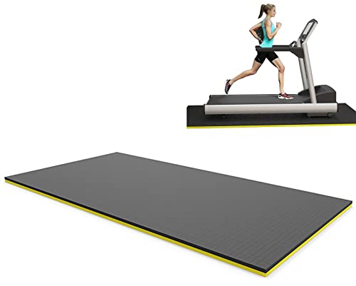 Sportgeräte Matten, Bodenschutzmatte Für Fitnessgeräte, Fitnessmatte Rutschfest Schalldämmendmatte Für Laufband, Multifunktionsmatte, Stoßfest Gymnastikmatte ( Color : Yellow , Thickness : 30mm )