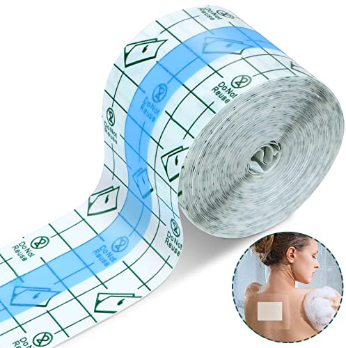 JAOMON PU Wasserdicht Bandage 5cm x 10m Transparent Pflaster Rolle Medizinisches Klebebandage Duschpflaster Rolle Wasserdicht Pflaster Atmungsaktive Antiallergisch zum Sport DuschenTattoos (1 Rolle)