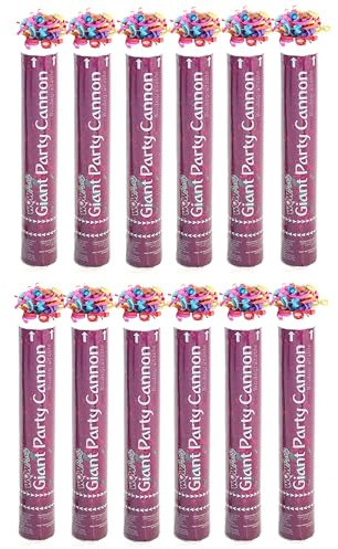 Party Cannon Confetti Shooter - Pack of 12-30cm - Confetti Popper for New Years and Wedding Events