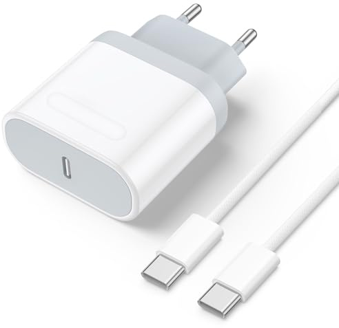 TORTOISE LOOK Chargeur Rapide pour iPhone 15 【Certifié MFi】 20W USB C Rapide Chargeur et 2M Cable Prise Secteur Mural Type C Alimentation Adaptateur pour iPhone 15/15 Pro/15 Pro Max/15 Plus/iPad Pro