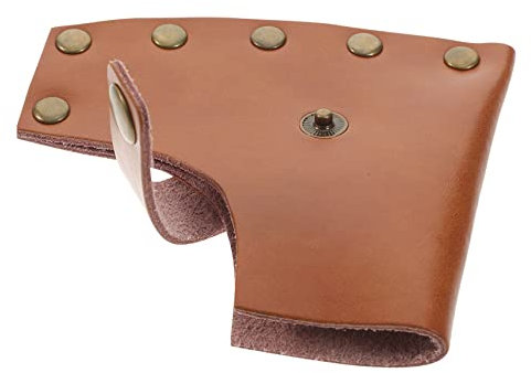 jojofuny Leder Beilscheide mit Druckknöpfen Strapazierfähige Axt Schutzhülle aus Vollnarbenleder Gürtelhalter für Outdoor Camping Holzbearbeitung