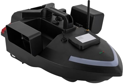 Futterboot Angeln mit GPS und LED-Licht Fischerköderboot mit 12000mah Batterien 500m Fernbedienung RC Angeln Köderboot 2kg Ladetrichter
