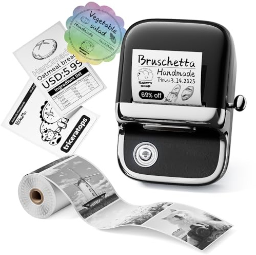 Phomemo M150 Etikettendrucker, Barcode mini Printer, Etiketten selbstklebend, Vielseitige App mit 100 Schriftarten und über 300 Vorlagens,Fotodrucker für Fotos, Lernen, Einzelhandel, Bilderdruck