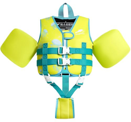 Gogokids Kinder Schwimmweste Schwimmärmel, Kleinkind Jacken-Stil Schwimm-Auftrieb Schwimmhilfe mit Verstellbaren Gurten Kinder Schwimmweste für Jung und Mädchen (2-3 Jahre / 15-19 KG)