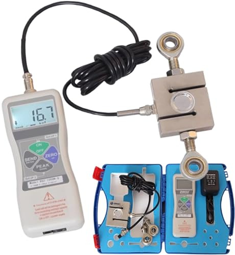 STDZQCWY Dinamometro Digitale 0-50KN, misuratore Push-Pull ad Alta precisione 0,5% F.S, per Prove di trazione e Compressione, unità (N、kgf、lbf), con modalità Tempo Reale/Picco, Uscita USB