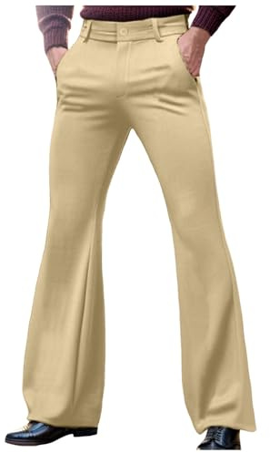 Discoteca - Pantaloni a zampa di elefante, da uomo, anni '60, costume da donna, pantaloni svasati, slim anni '70, pantaloni a zampa di eph, discoteca fever, carnevale pantaloni cargo uomo casual