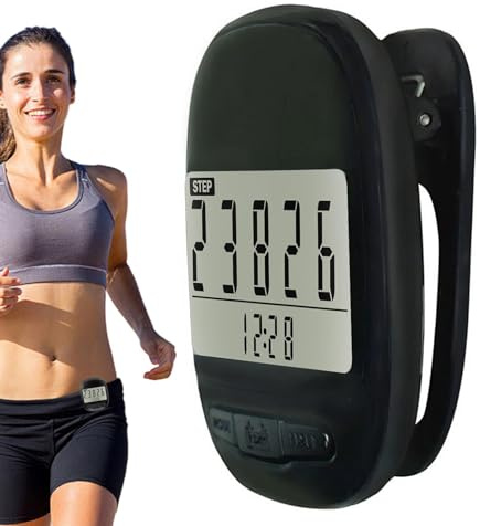 Digital Odometer - Step Counter Clip, Accurate Mile Trackers | Large Digital LCD Simple Pedometer, Small Portable Fitness Recorder, Step Counters For Seniors, Odometer For Walking