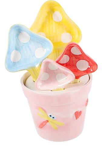 Cabilock 1 Jeu cuillère à pâtisserie graduée cuisson Gadgets soucoupe bol cuillères de cuisine cuillère doseuse café cuillere doseuse cuillère doseuse en pot cuillère à dessert en céramique