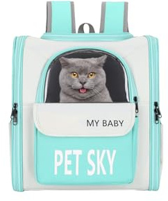 Galatée Haustier-Rucksack, Hunderucksack Mit Verbessertem Taillenkissen-Design, Hunderucksack Zum Wandern, Camping Oder Reisen, Rucksack Für Kleine Hunde Und Katzen(Grün)
