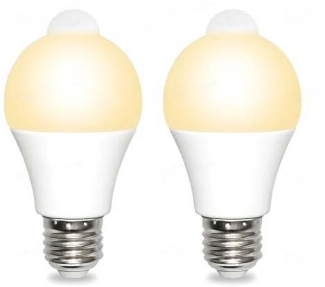 2pcs LED Lampe Ampoule B22 E27 à capteur de mouvement PIR, ampoule intelligente de 12W 15W, 220V, du crépuscule à l'aube, veilleuse pour escaliers, porche et Garage (Blanc chaud, B22 15W)