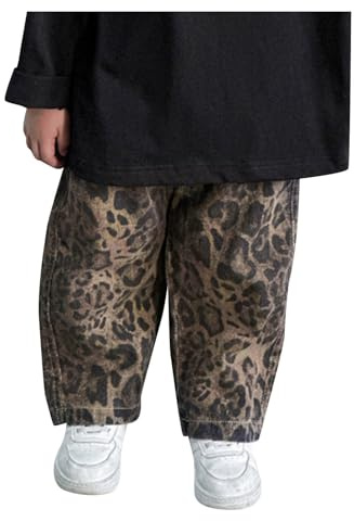 Kelandoom Jeans Garçon Loose Taper Fit Boys Pants Soft Performance Pantalons en Denim Hip Hop Y2K Streetwear Authentic Straight Enfant Garcon 5 Ans Short Taille Haute Elastique (Kaki,18-24 Mois)