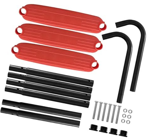 SZLIFE Scala per Trampolino per Bambini con 3 gradini 40,5x13,8 Pollici, Facile da installare per trampolini rettangolari Rotondi, Resistente alla ruggine, Orangina