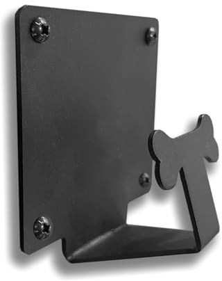 Jake's Farm Yard Dog Lead Wall Hitch – Wall Mount Super-Stron Quick Tether Hook – Black Finish - 2.5mm Thick Galvanised Steel – Bone-Shaped Design – Heavy-Duty – UK Made