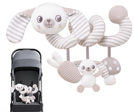 laxreheye Babyspielzeug für Autositz, Spiral Kinderwagen Spielzeug, Tierische Kinderwagen Accessoires Lernspielzeug Unterwegs Lange Autofahrten Reisen