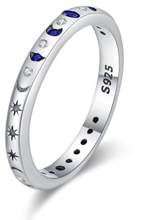 BOIGEGU Bague Argent 925 Femme, Bague Zircone, Élégante, Hypoallergénique, Bague de Fiançailles Femme, Bague d'Amitié, Cadeaux de Bijoux pour Fille, Mère, Copine