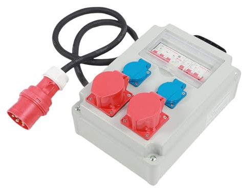 Spacnana Boîte de Distribution d'énergie de Construction, Matériau PC, 3 Phases 5 Cœurs, Résistant à la Pluie, Solution de Prise Extérieure pour Les Industries et Les Salons Professionnels