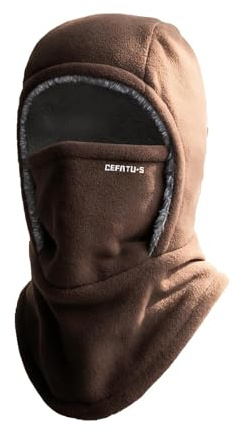 Unisex Sturmhaube Motorrad Fahrrad Plüsch Balaclava Herren Damen Mütze mit Fleece Gefütterte Winddichte Wintermütze Warm Einteilige Schalmütze 3-in-1 Kapuzenschal Gesichtshaube für Radfahren