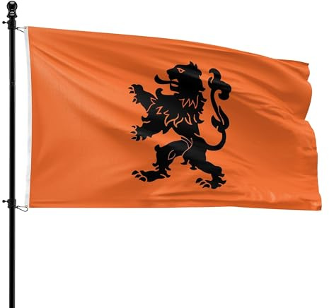 VlagDirect - Bandiera Leone arancione - Bandiera da calcio arancione - Bandiera Elftal olandese - Bandiera olandese del leone - 90 x 150 cm.