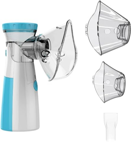 Nebulizador Portátil Para Niños y Adultos, Aerosoles Nebulizador Para Bebe, Con 2 Mascarillas y 1 Boquilla, Fácil De Usar y Limpiar, Adecuado Para El Hogar y Los Viajes