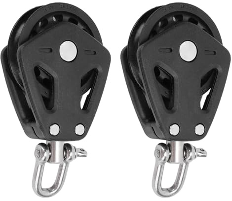 Yosoo Health Gear Rostfritt Stål Nylon Marin Remskiva Block 2 STK 98 Mm Tyst Lager Kabelremskiva för Segelbåtar Kajaker Kanoter, Passar Rep Upp Till 10 Mm, Orienteringslås, Smidig Gång (Utan låsning)