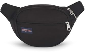 JanSport Fifth Avenue Fanny Pack Crossbody Bags for Women, Men - Stylish, Durable Waist Bag with Adjustable Belt, Main Zippered Pocket, Quick Stash Pocket, Travel Essentials, Black
