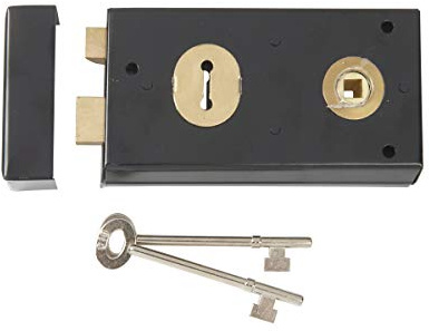 Yale Locks P401GRY Rim Lock 138 x 76mm - Black Finish (Visi Pack)