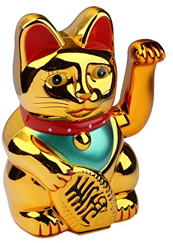 Schramm® Winkekatze Gold Meneki Neko Winke Katze Chinesische Glücks Katze Glückskatze Glücksbringer