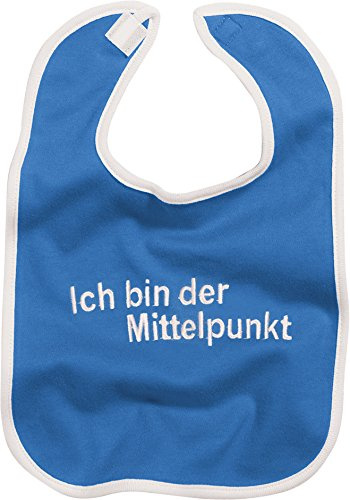 Schnizler 807006 Klettlätzchen mit Spruch - Ich bin der Mittelpunkt, blau