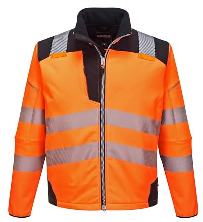 Portwest T402OBRL Vision Hi-Vis Softshelljacka, stor, orange/svart