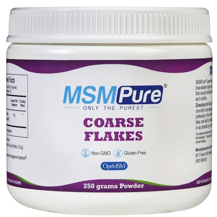 KALA HEALTH MSMPure Coarse MSM Powder Flakes – US-Made MSM for Joint Health, Skin Appearance, and Hair & Nail Support – 8.8 oz, Organic Sulfur