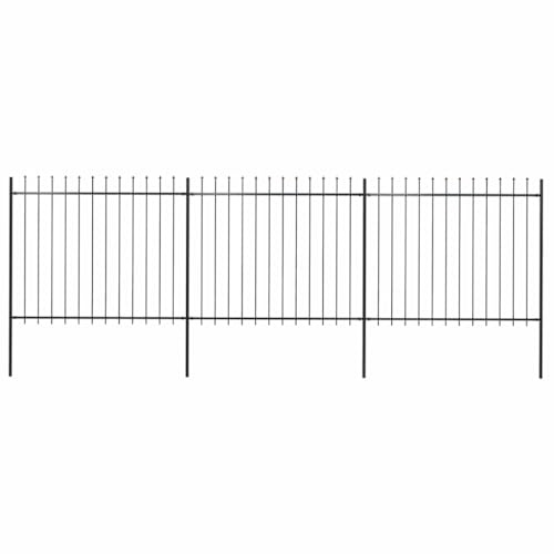 vidaXL Gartenzaun mit Speerspitze Stahl 504 x 150 cm Schwarz
