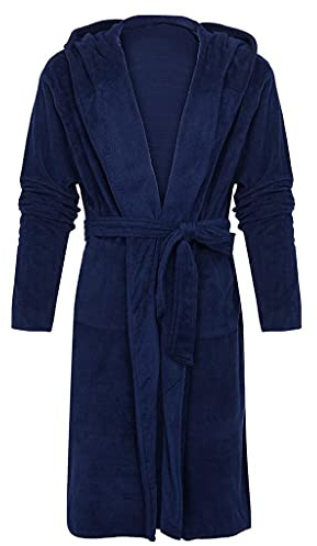KUKICAT Peignoir Bain Homme Capuche Grande Taille Peignoir de Bain pour Homme avec Capuche Towelling Robe Baignoire Couple Couleur Unie Unisexe