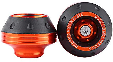 Curseurs de Cadre de Fourche, Moto Moto CNC Aluminium Fourche Avant Roue Cadre curseurs Moto Protection Contre Les Chutes Scooter cyclomoteur Roue Crash Protecteur(Orange)