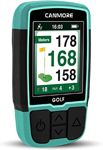 CANMORE HG200 Golf-GPS-Handgerät – Vollfarbdisplay mit über 41.000 wichtigen Golfplatzdaten und Scorekarte, kostenlose Golfplätze weltweit, Türkis