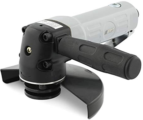 ABAC Meuleuse d'Angle Pneumatique G-20, Meuleuse pour Disques à Partir de 125 mm, 2 Clés dont une Clé Hexagonale, Lunettes de Protection, Raccord de Tuyau Universel, Bouteille d'Huile de Lubrification