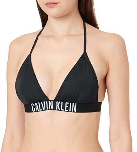 Calvin Klein Damen Bikini Oberteil Triangel Gepolstert, Schwarz (PVH Black), L