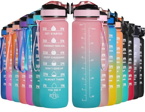 GeeRic Trinkflasche Sport Wasserflasche 750ML-1000ML BPA-freies Kohlensäure geeignet Wasserflasche für Uni, Sport, Fitness, Fahrrad, Outdoor