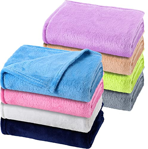 Reginary 8 Pcs Fuzzy Baby Blankets Bulk 30 x 40 Toddler Nursery Daycare Nap Warm Soft Plush Fluffy Newborn Receiving Essential Infant Boy Girl Gifts Swaddling Cozy Kid Cot Crib Stroller(Classic)