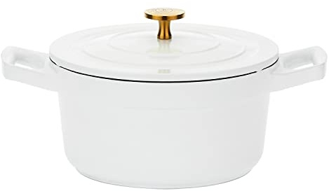 THUN LA Porcelaine Blanche - Casserole Fonda ø20 cm avec Couvercle Rebulle