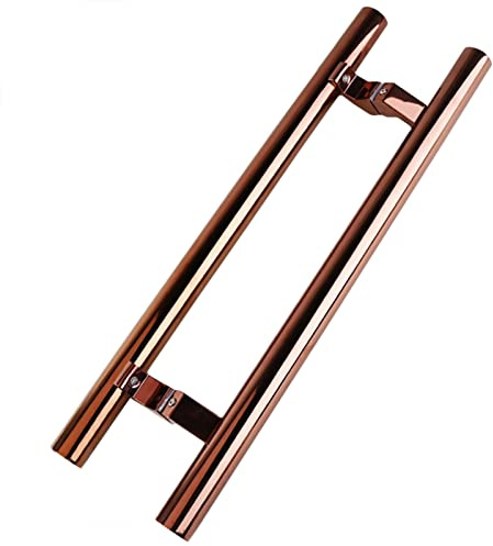 NERDOH Modern Round Door Pull Handle H-Shape, 60/80/120 Cm Long Entry Push Pull Handles Bar, Sliding Barn Door Set for Hotel Hall Kitchen Garage (Color : Rose Gold, Size : 60 cm (24))