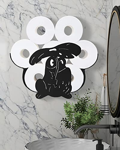 Gardlister Toilettenpapierhalter mit Froschmotiv, mattschwarz, Tier-Dekoration, Toilettenpapier-Aufbewahrung und Organizer für zusätzliche 8 Rollen, lustiges Bauernhaus-Badezimmer-Zubehör