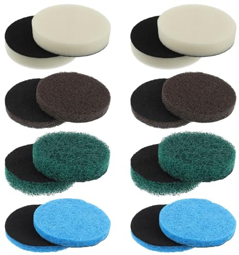 EPLZON 16-teiliges Reinigungspadsatz Elektrische Reinigungsbürste 4 Schaum Pads 4 Küchenmatten 4 Performance Pads 4 Mikrofaser Pads passend für Bosch Haus/Garten 6033 Batterie Reinigungsbürste